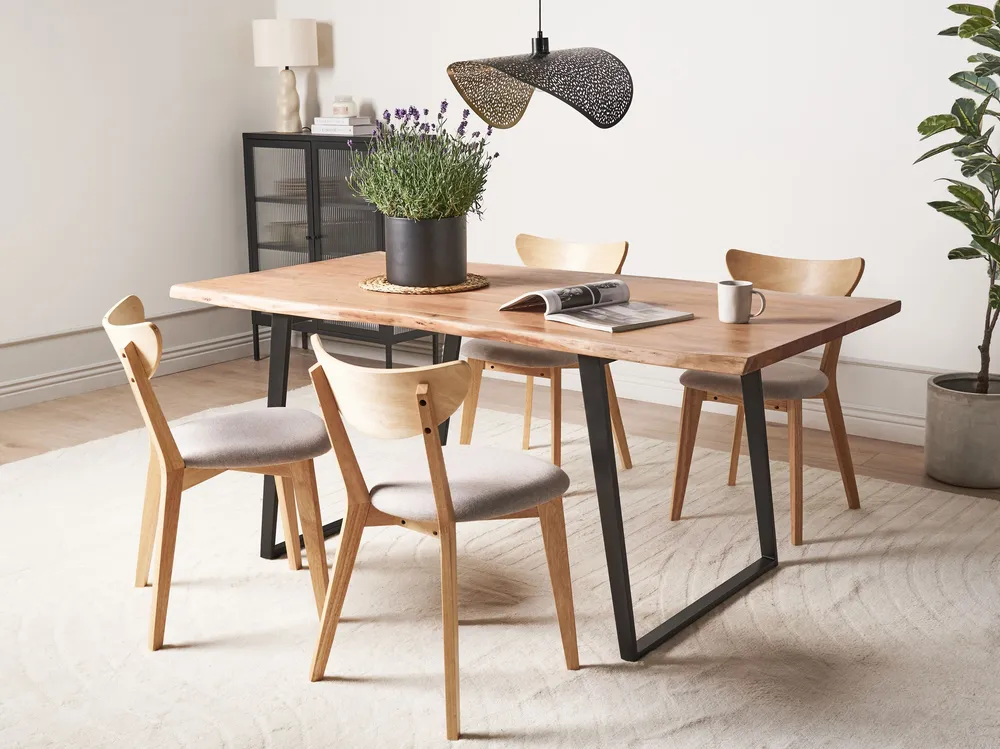 Acacia Dining Table 180 x 90 cm Light Wood Ébano JAIPUR