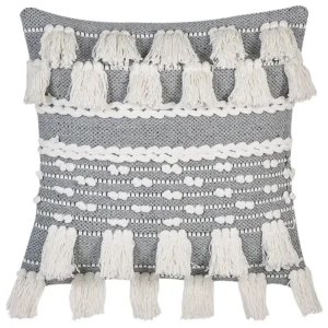 Almofada decorativa em algodão branco e cinzento 45 x 45 cm BRAHEA