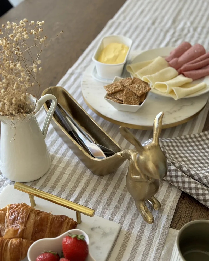 Bandeja decorativa para talheres em alumínio dourado 39 cm PROGO