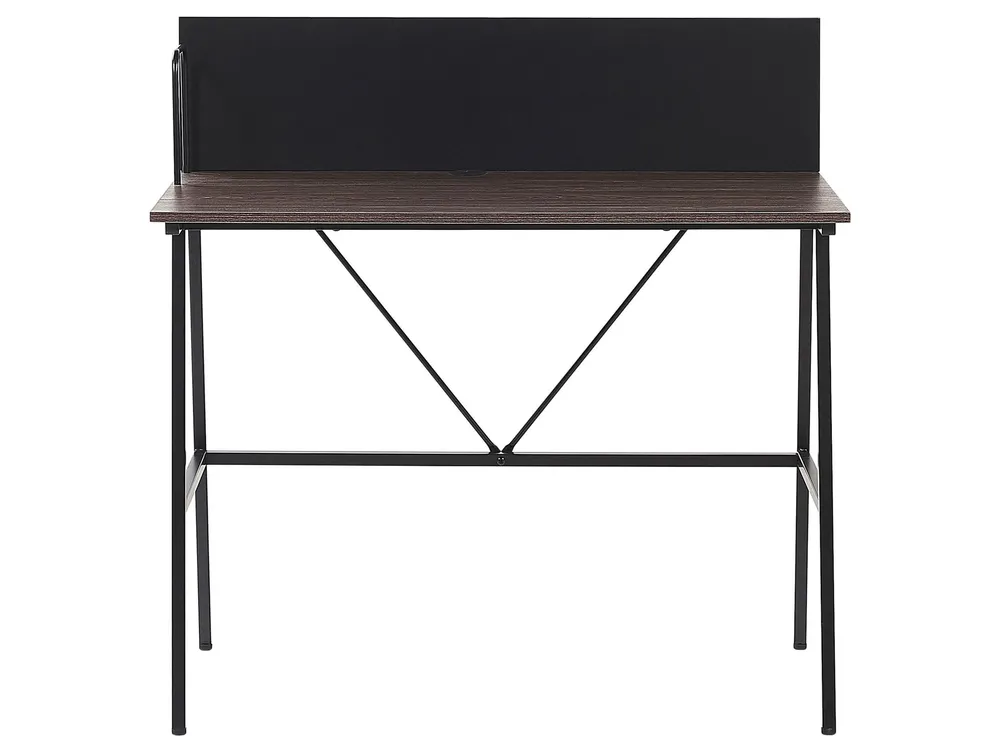 Home Office Desk Dark Wood HASTINGS