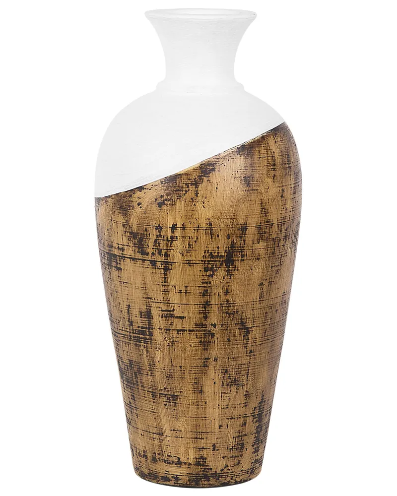 Jarro decorativo BONA elaborado à mão Cerâmica Branco