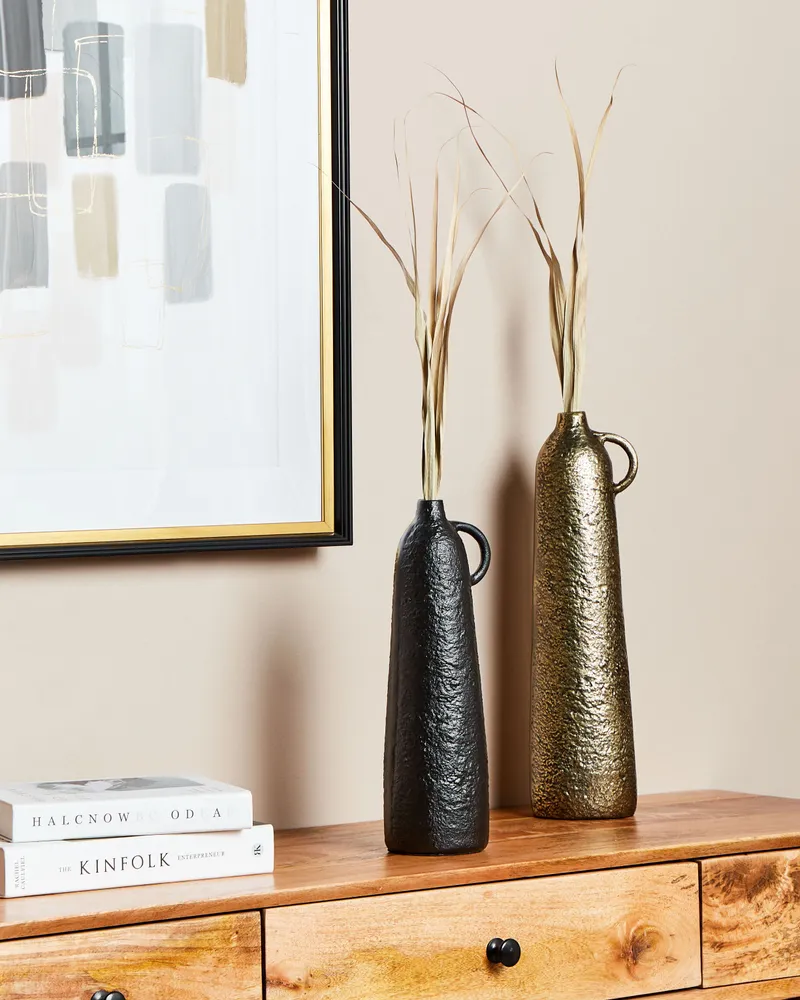 Jarro decorativo MARKHA criado à mão Metal Preto