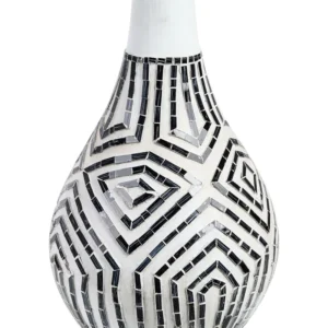 Jarro decorativo OMBILIN criado à mão Cerâmica Branco