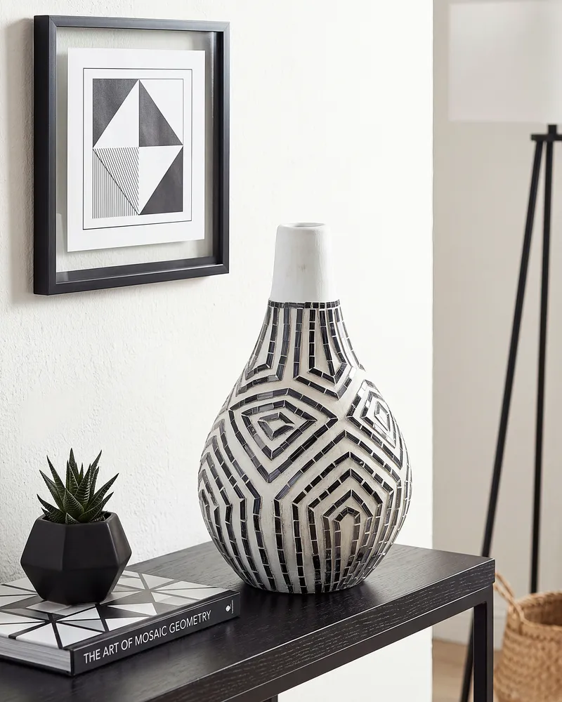 Jarro decorativo OMBILIN criado à mão Cerâmica Branco