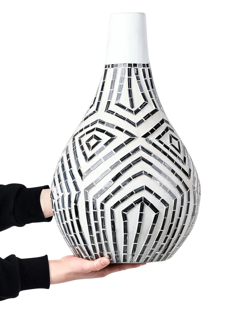 Jarro decorativo OMBILIN criado à mão Cerâmica Branco