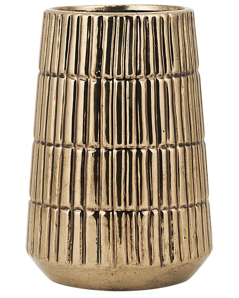 Jarro decorativo QANAWAT Cerâmica Dourado
