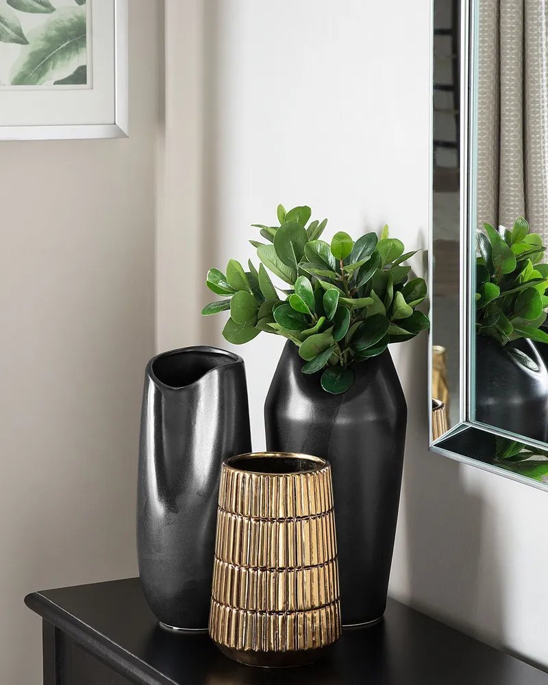Jarro decorativo QANAWAT Cerâmica Dourado