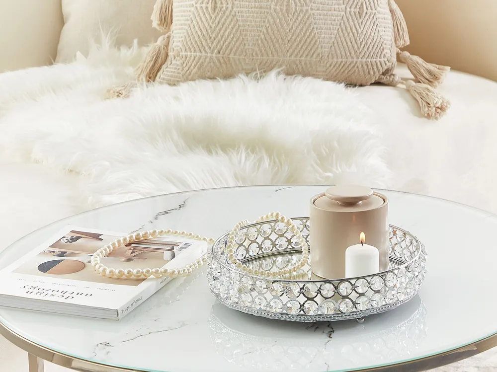 Mirrored Decorative Tray Round Argentino VATAN