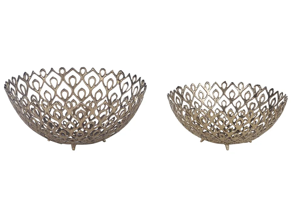 Set 2 Decorative Bowls Dourado GROGOL