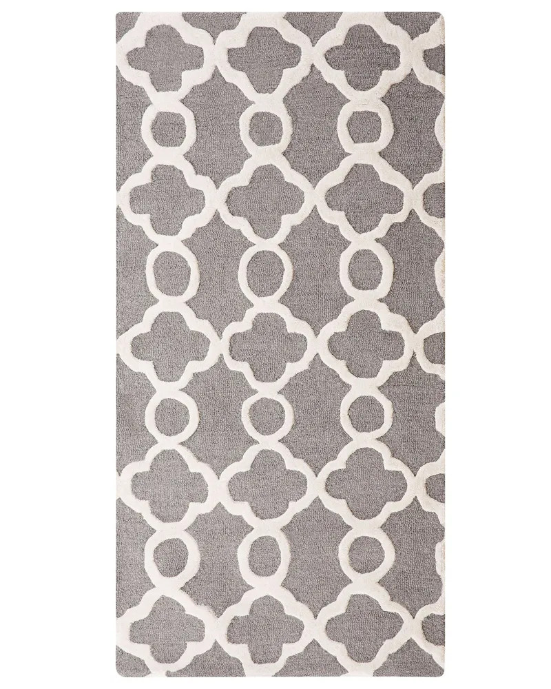 Wool Area Rug 80 x 150 cm Grey ZILE