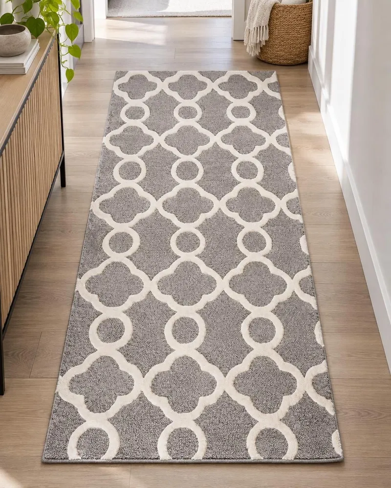 Wool Area Rug 80 x 150 cm Grey ZILE
