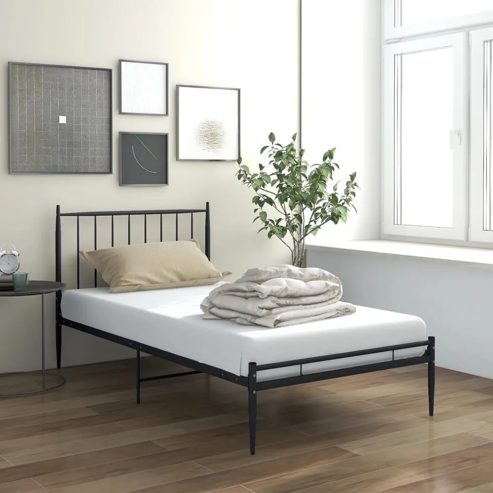 Estrutura de cama 90x200 cm metálico preto