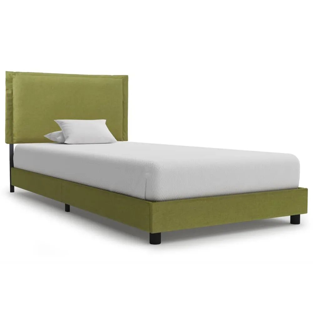 Estrutura de cama 90x200 cm tecido verde | Envio Rápido