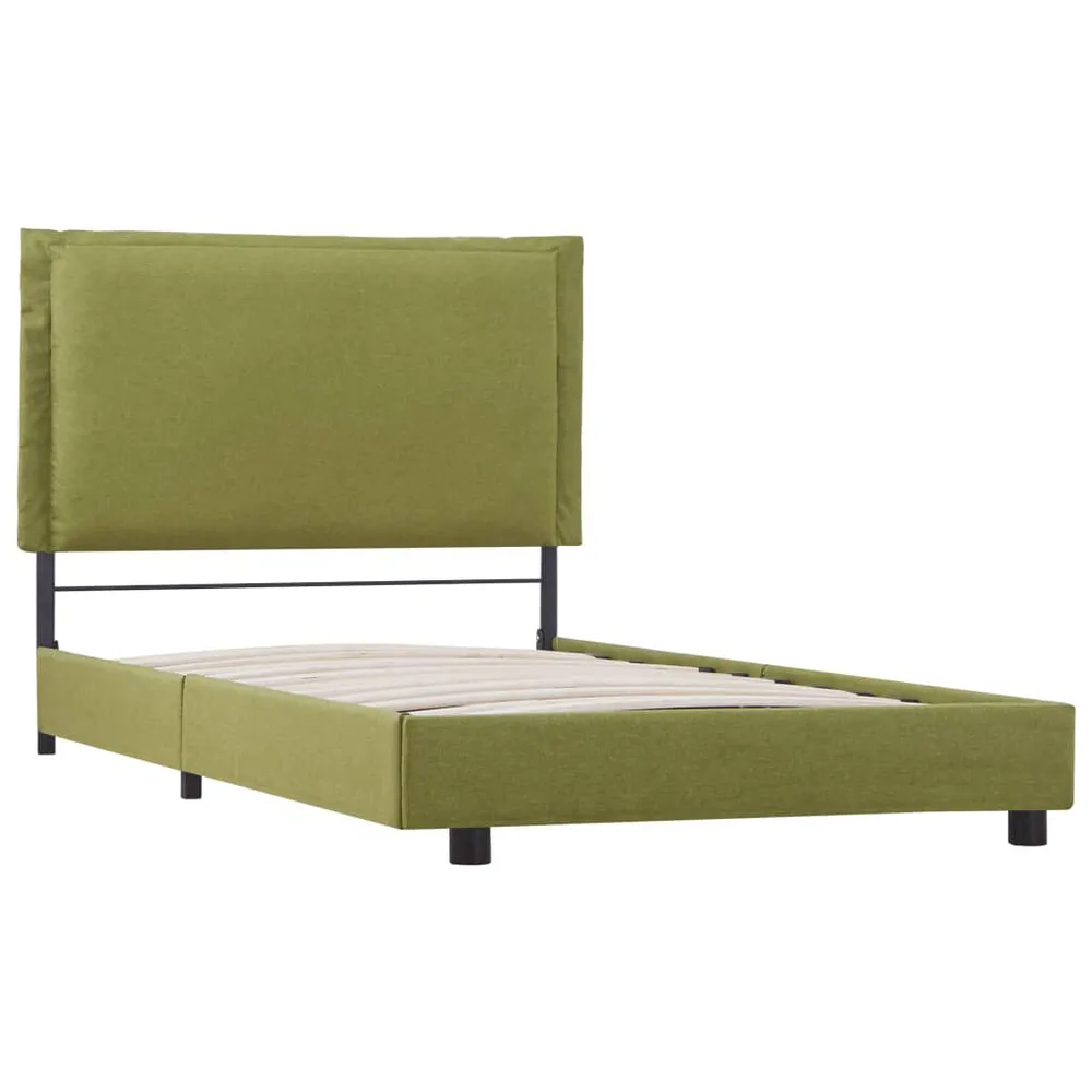 Estrutura de cama 90x200 cm tecido verde | Envio Rápido