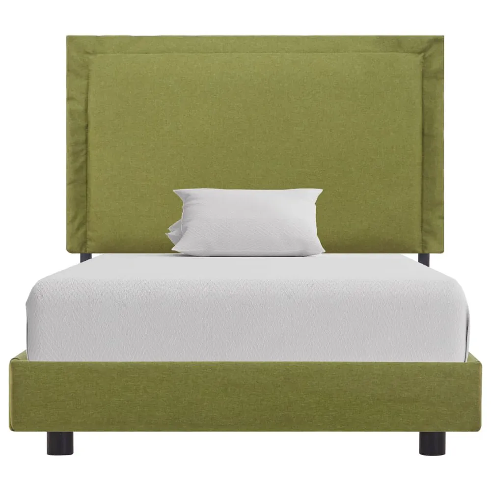 Estrutura de cama 90x200 cm tecido verde | Envio Rápido