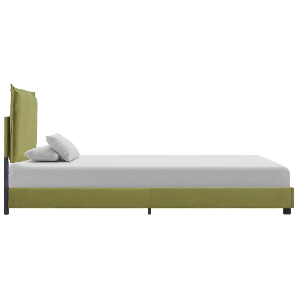 Estrutura de cama 90x200 cm tecido verde | Envio Rápido