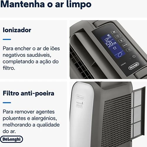Desumidificador Delonghi Tasciugo Ariadry Light DNS80 | 20L/dia com Tanque Extraível