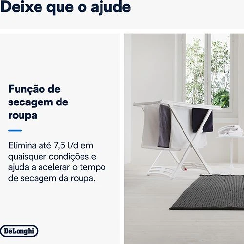 Desumidificador Delonghi Tasciugo Ariadry Light DNS80 | 20L/dia com Tanque Extraível