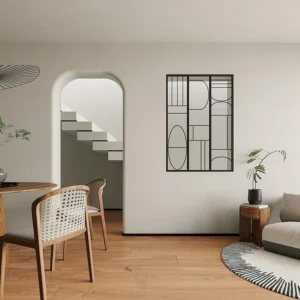 Divisória de atelier alumínio termolacado estilo art déco 90x130 cm preto COUBARTA