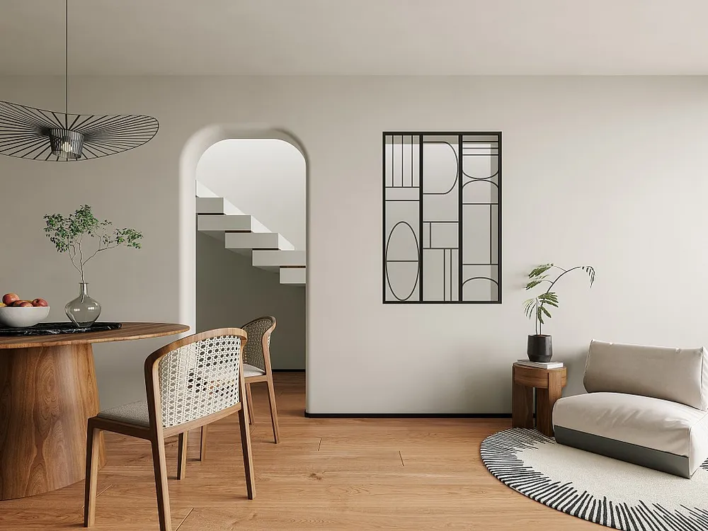 Divisória de atelier alumínio termolacado estilo art déco 90x130 cm preto COUBARTA