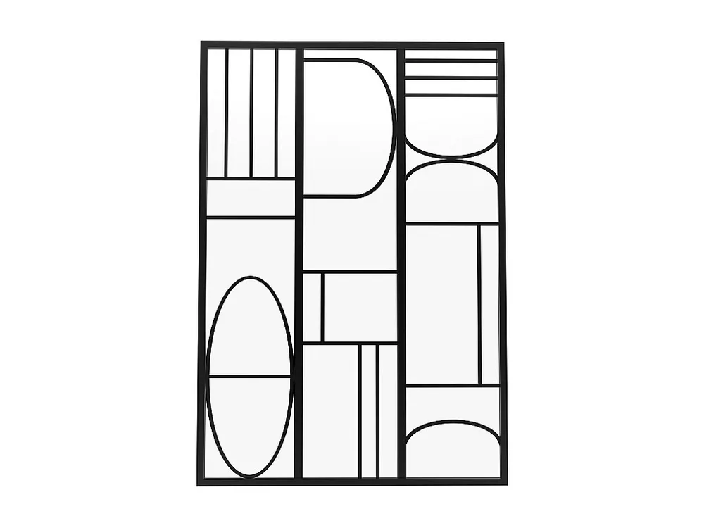Divisória de atelier alumínio termolacado estilo art déco 90x130 cm preto COUBARTA
