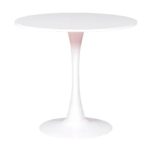 Acabamento em Porcelana Mesa de jantar redonda de design (90 cm) - Stratus - Branco