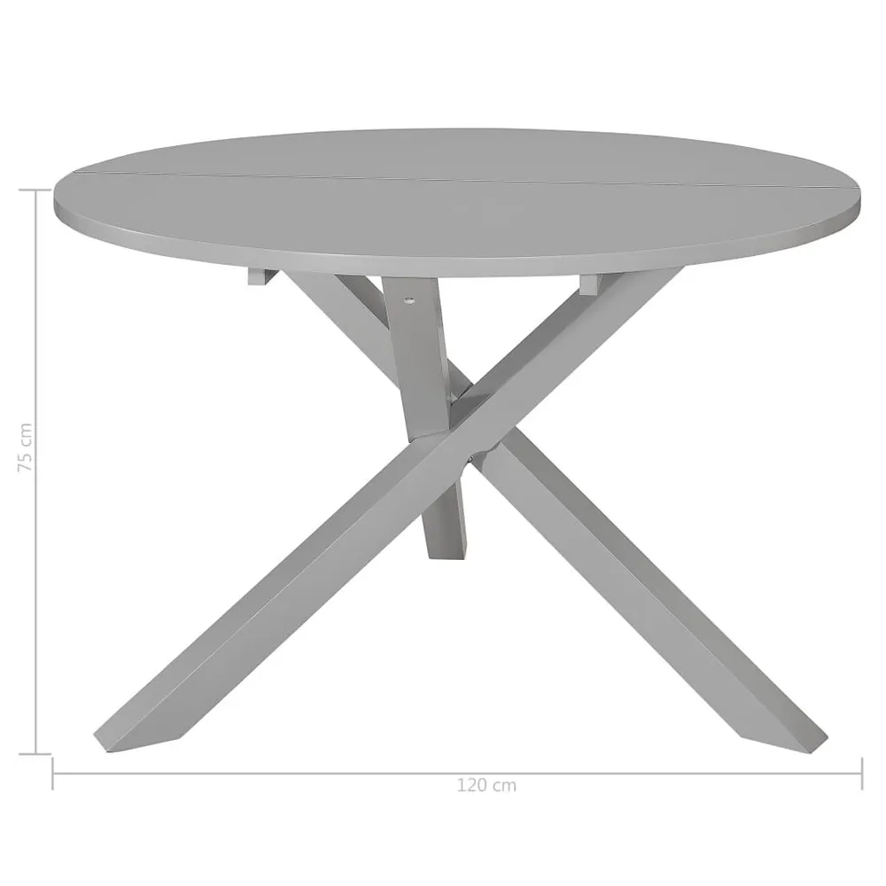 Mesa de jantar 120x75 cm MDF cinzento para Jantares Formais
