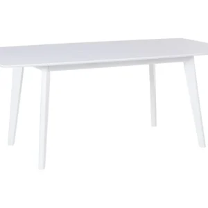 Mesa de jantar branca extensível 150/195 x 90 cm SANFORD Compatível com Micro-ondas