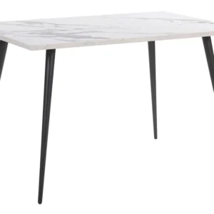 Mesa de Jantar com efeito de mármore branco 120 x 80 cm SANTIAGO para Jantares Formais
