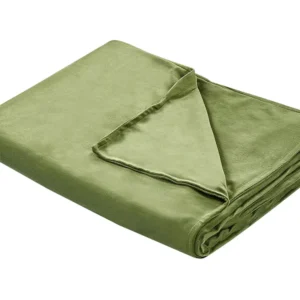 Capa de cobertor robusto em tecido verde escuro 100 x 150 cm RHEA