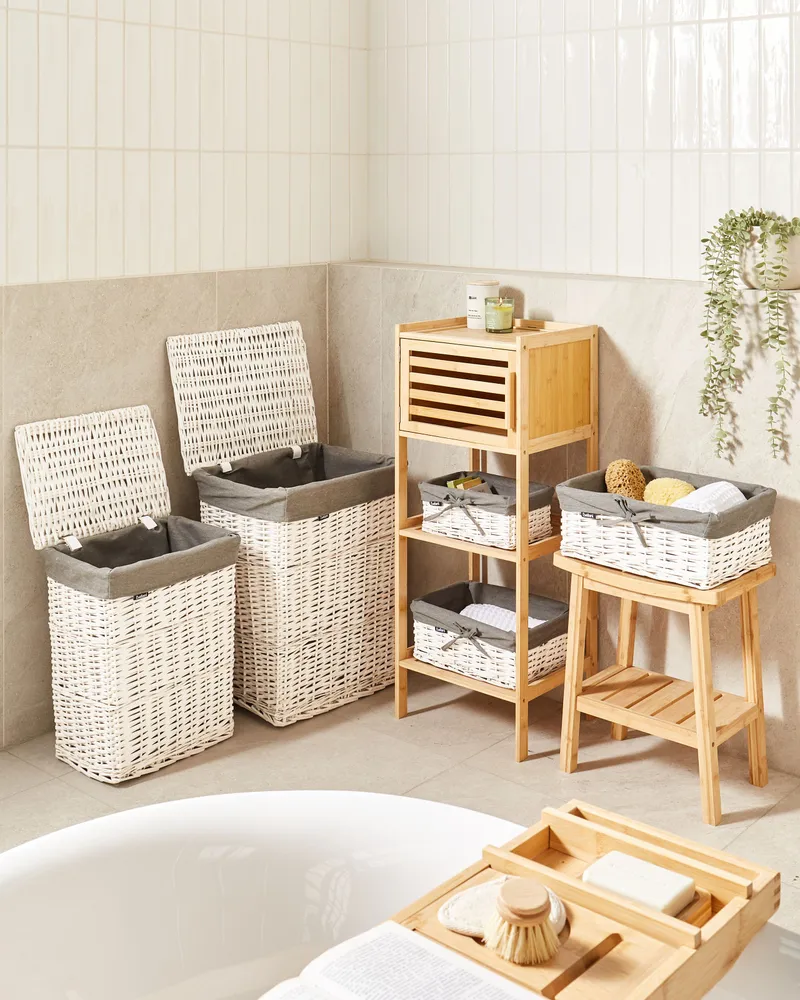Set 5 Willow Baskets Grey ELLA