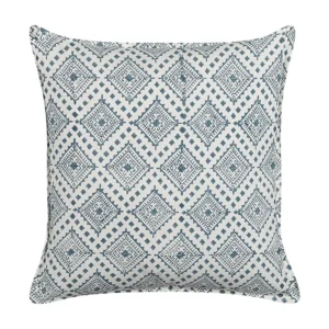 Almofada decorativa com padrão oriental em algodão azul e branco 45 x 45 cm CORDATA BELIANI