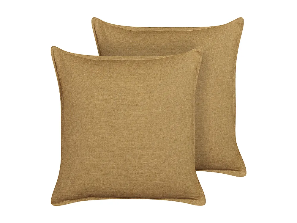 Conjunto de 2 almofadas decorativas amarelo mostarda 45 x 45 cm SUBULATA BELIANI