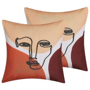 Conjunto de 2 almofadas decorativas bordadas multicolor 45 x 45 cm RUDBEKIA BELIANI