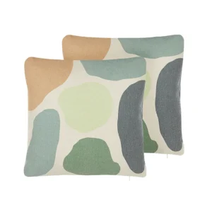 Conjunto de 2 almofadas decorativas multicoloridas 45 x 45 cm CRINUM BELIANI