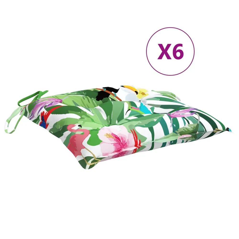 Almofadões para cadeira 6 pcs 40x40x7 cm tecido multicor Tamanho 45x45 cm