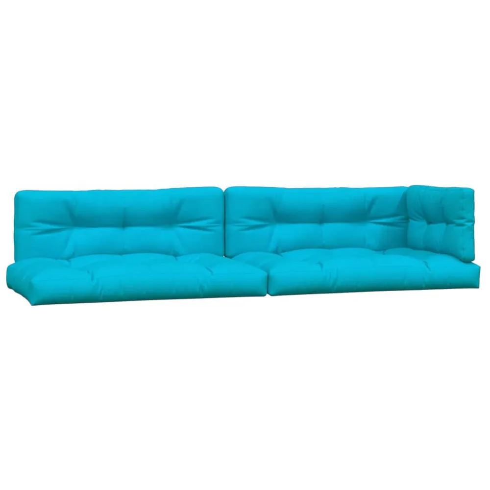 Almofadões para sofá de paletes 5 pcs tecido turquesa em Azul Marinho