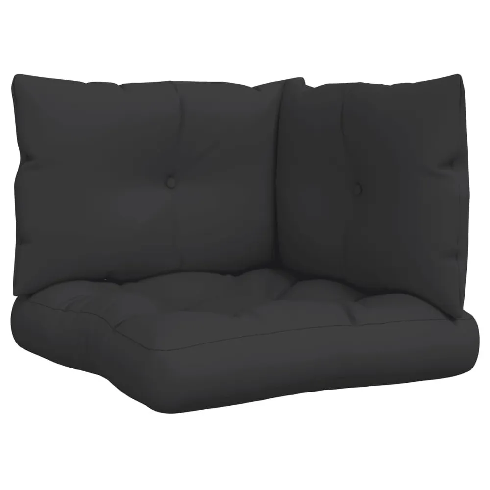 Almofadões para sofás de paletes 3 pcs tecido preto | Envio Rápido