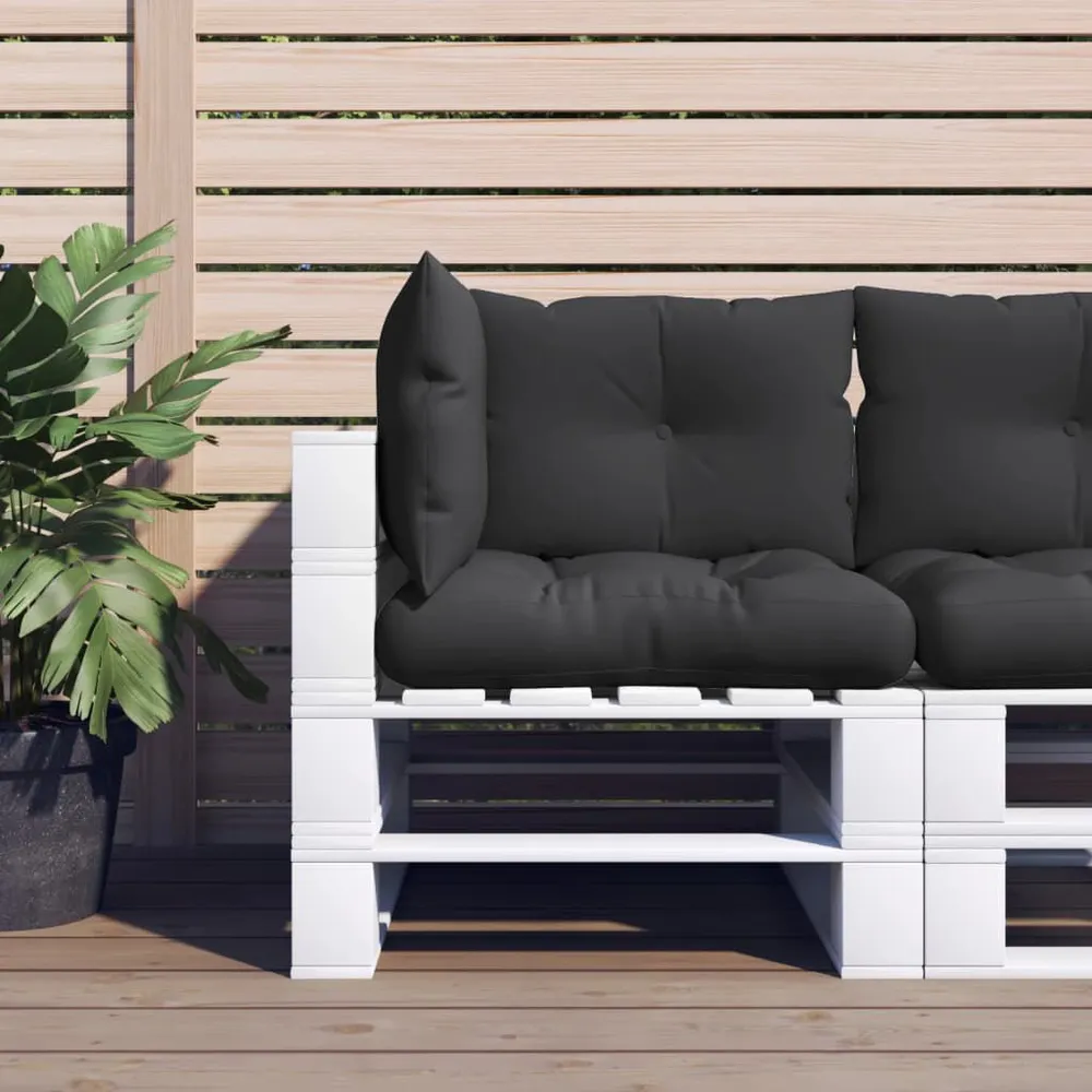 Almofadões para sofás de paletes 3 pcs tecido preto | Envio Rápido