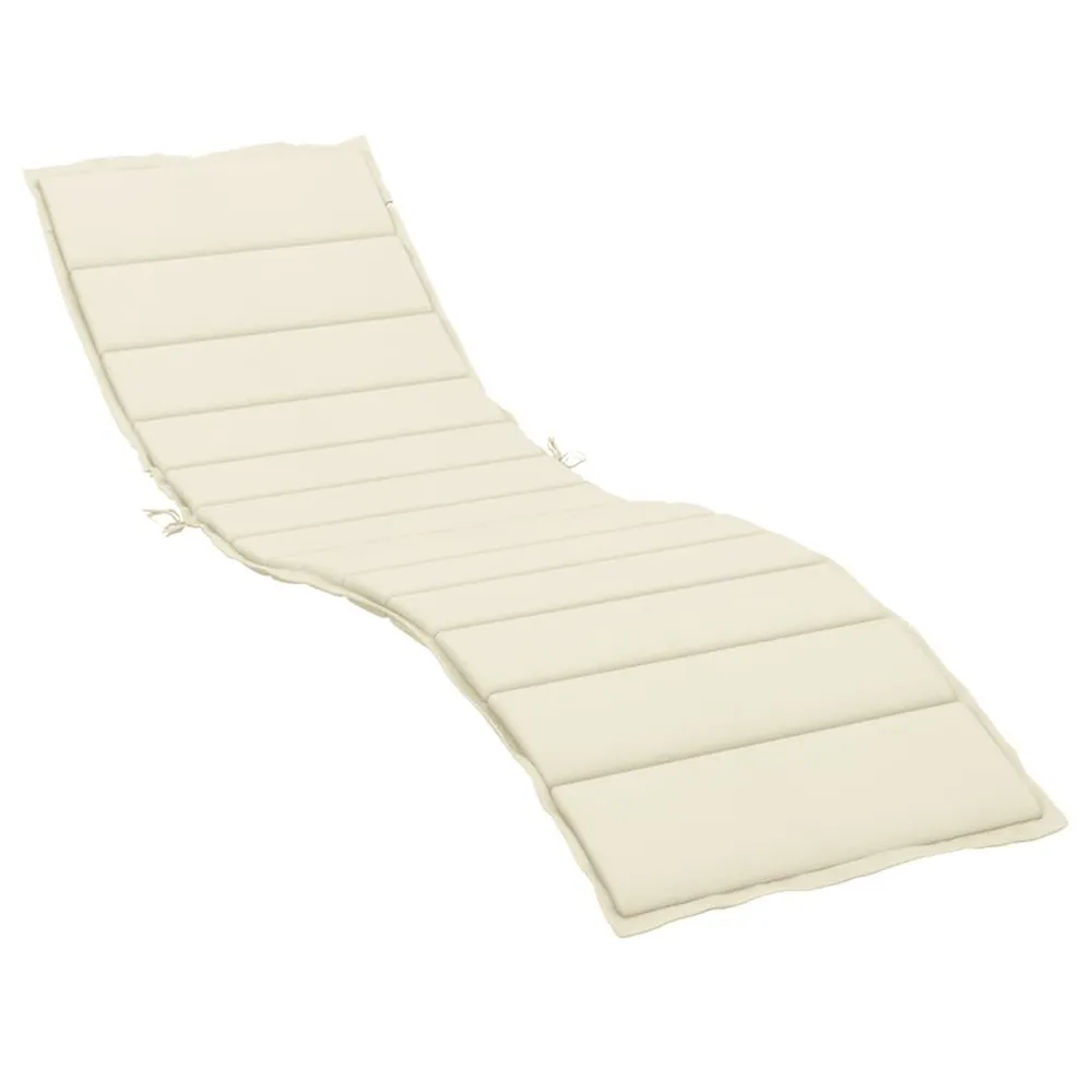 Almofadão para espreguiçadeira 200x70x3 cm tecido oxford creme 100% Poliéster