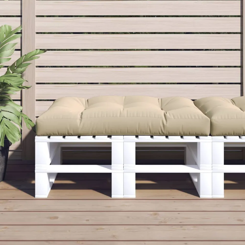 Almofadão para sofá de paletes 120x80x12 cm tecido bege Capas Removíveis