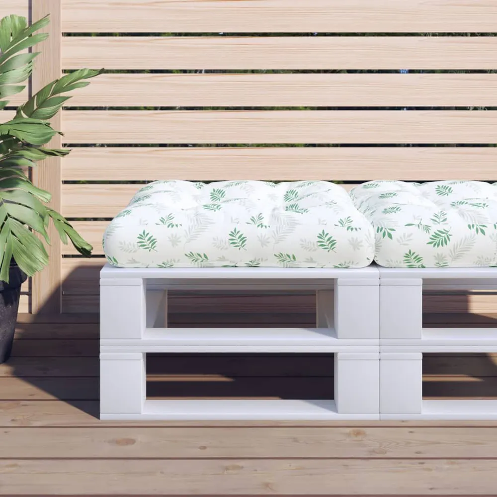 Almofadão para sofá de paletes 50x50x12 cm tecido básico folhas Lavável à Máquina