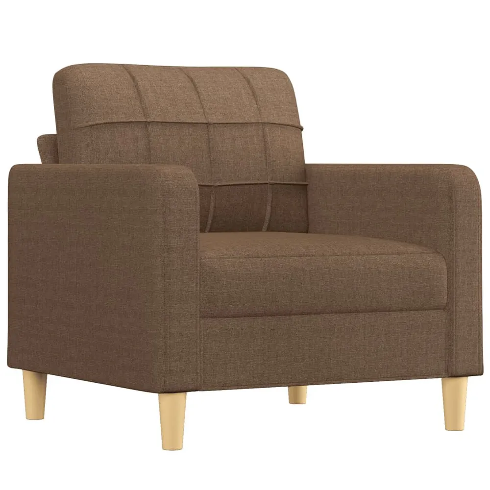 Capas Laváveis 4 pcs conjunto de sofás com almofadões tecido castanho