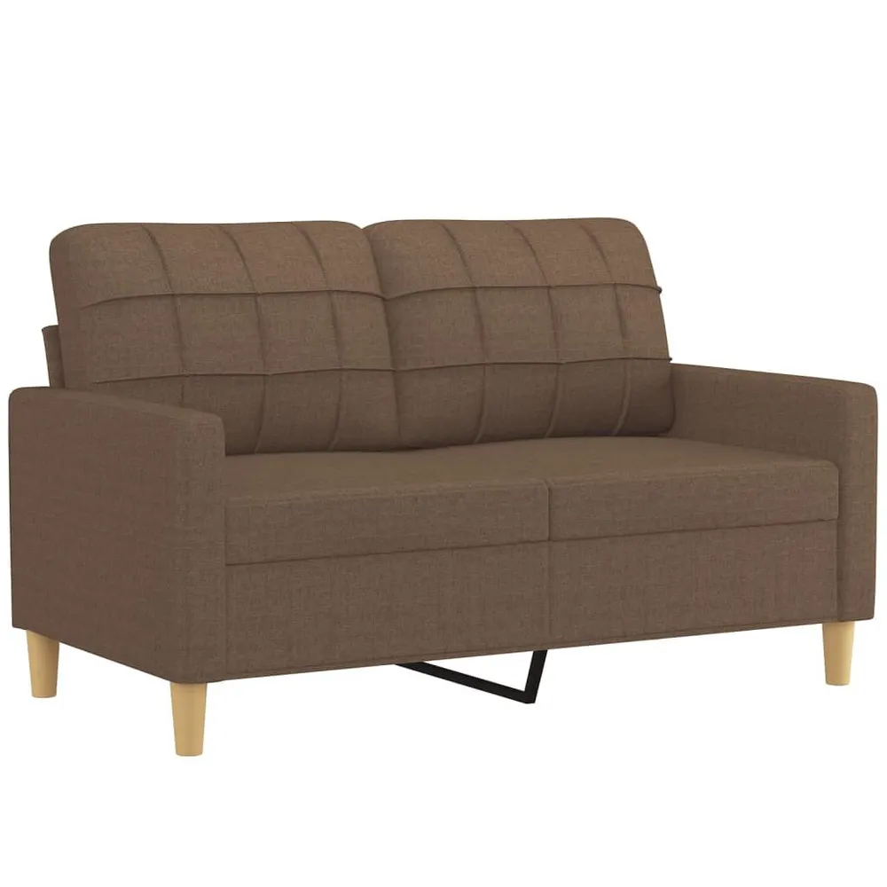 Capas Laváveis 4 pcs conjunto de sofás com almofadões tecido castanho