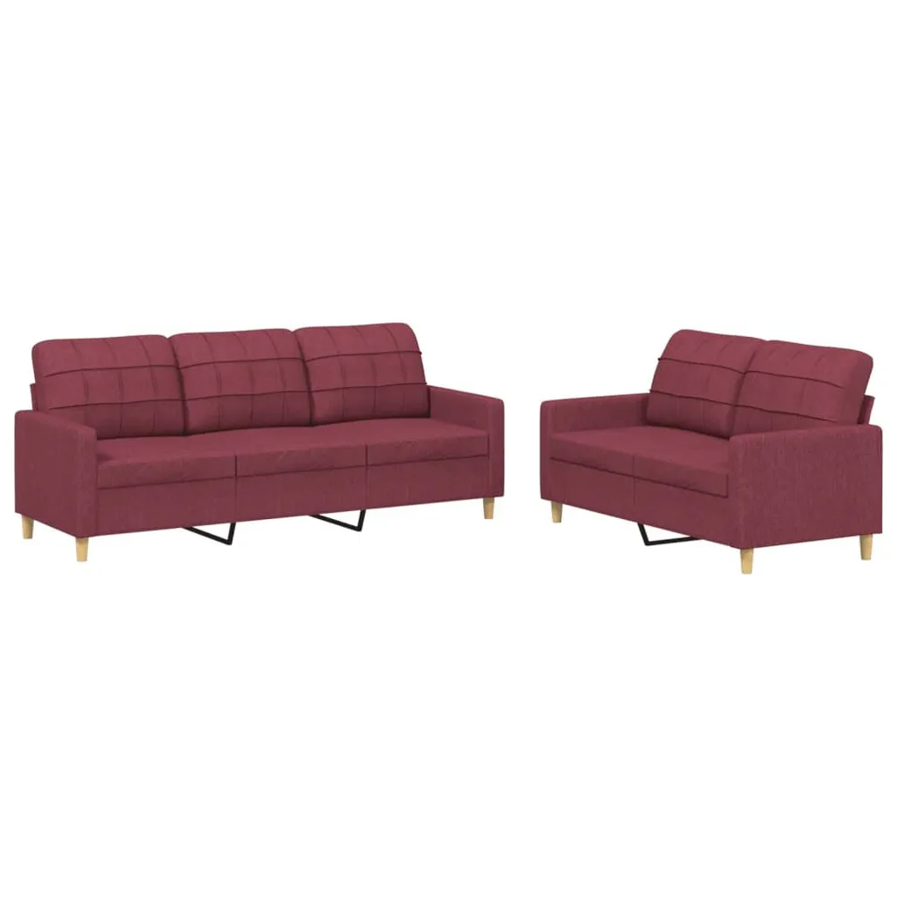 Capas para Almofada 2 pcs conjunto de sofás com almofadões tecido vermelho tinto