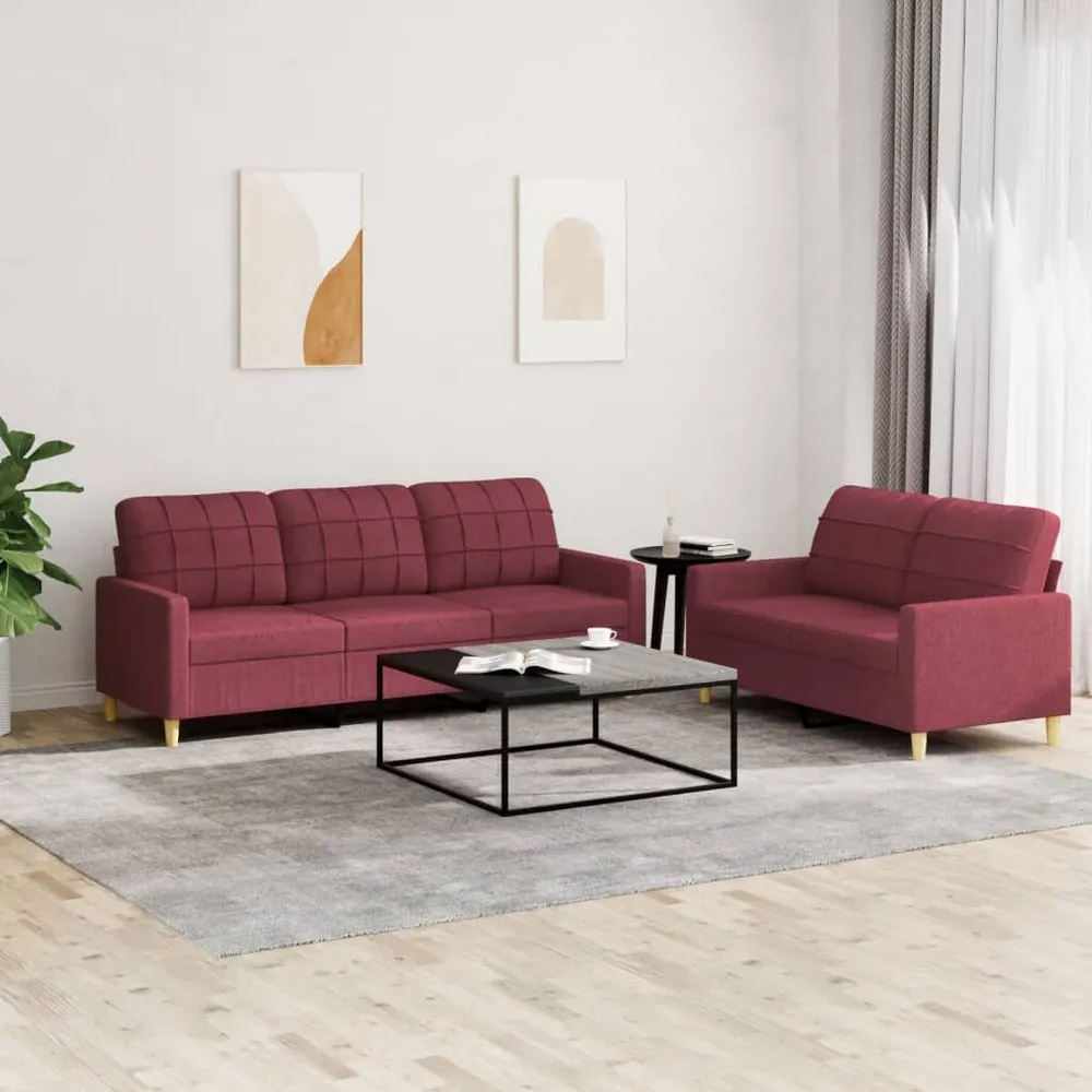 Capas para Almofada 2 pcs conjunto de sofás com almofadões tecido vermelho tinto