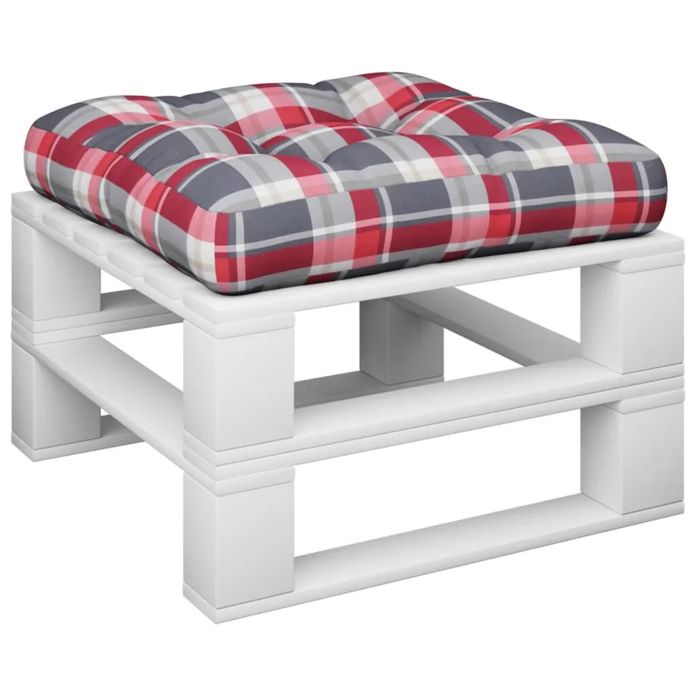 Design Exclusivo Almofadão para sofá de paletes 50x50x12 cm tecido xadrez vermelho