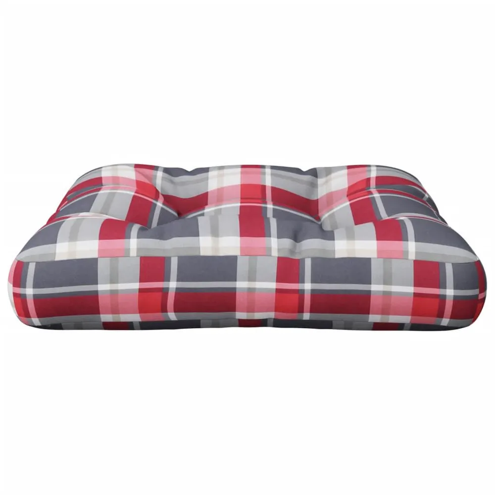 Design Exclusivo Almofadão para sofá de paletes 50x50x12 cm tecido xadrez vermelho