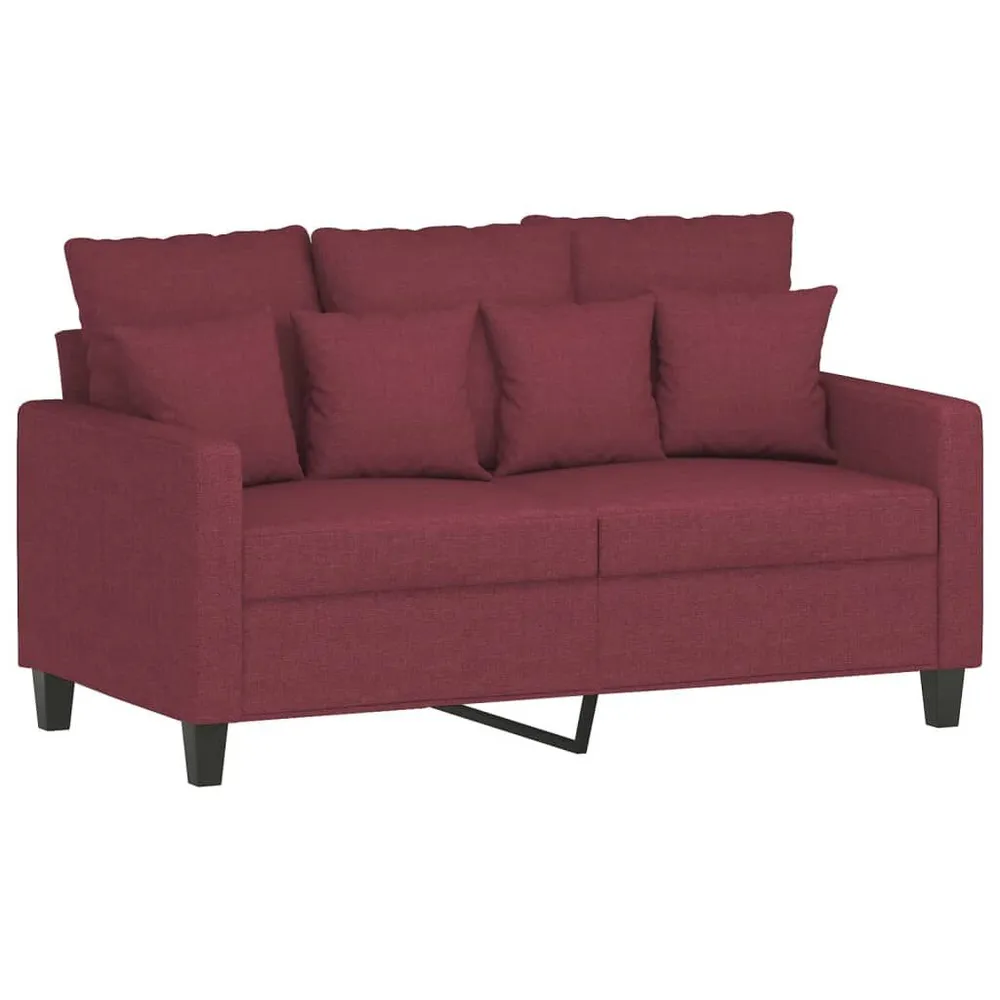 2 pcs conjunto de sofás com almofadões tecido vermelho tinto | Decorativa | Antialérgica