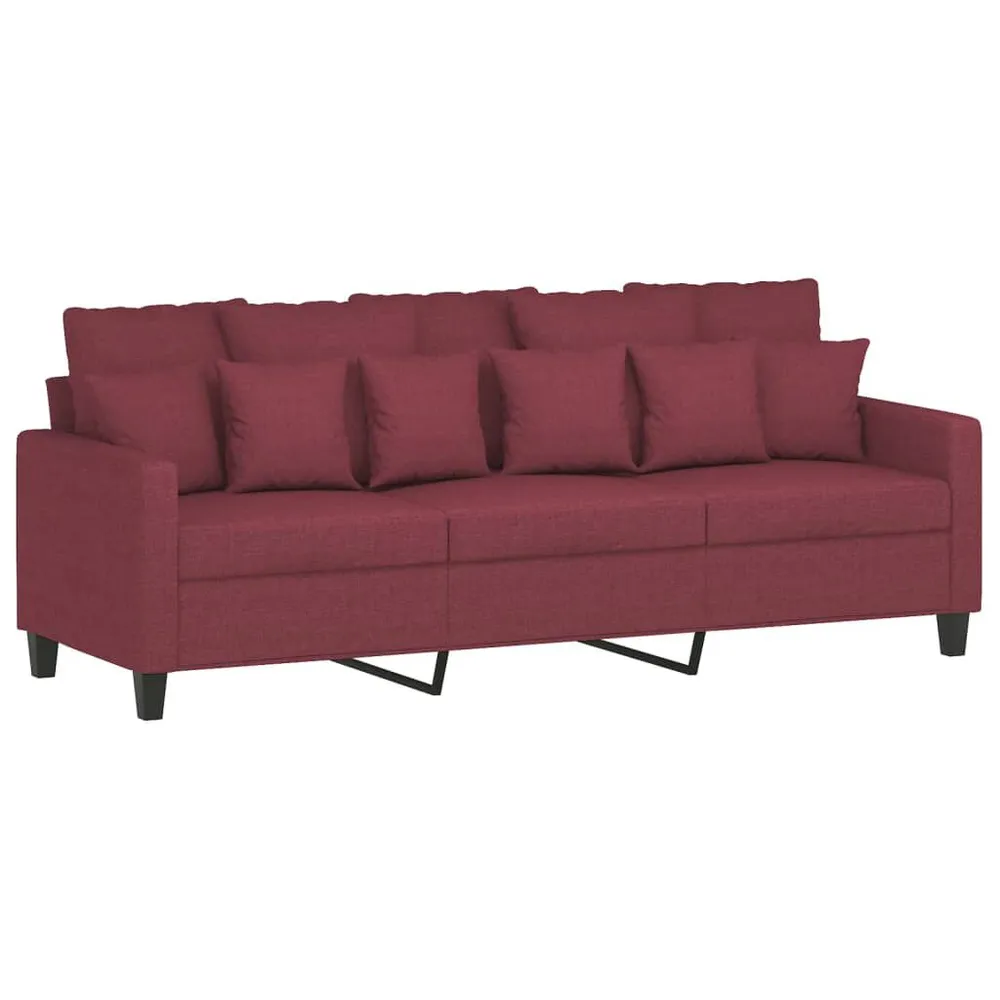 2 pcs conjunto de sofás com almofadões tecido vermelho tinto | Decorativa | Antialérgica